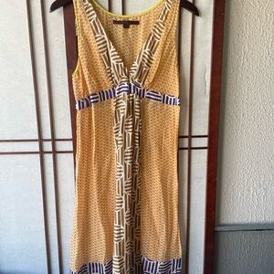 100% silk A Common Thread orange Patterned Dress in good worn condition